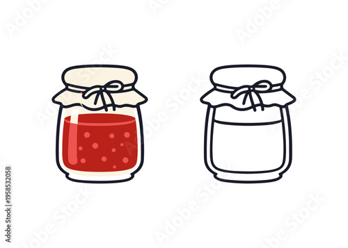 jar of jam flat icon set
Vector flat icon set isolated on a white background