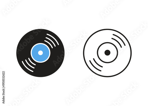 vinyl record flat icon set
Vector flat icon set isolated on a white background