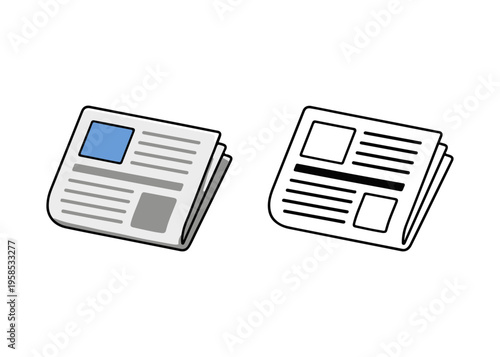 newspaper flat icon set
Vector flat icon set isolated on a white background