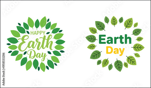 Celebrating earth day with vibrant leafy designs and cheerful greetings