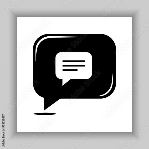 Vector speech bubble related silhouette icon.