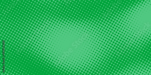 Turquoise green dotted retro pop art background in comic book style. Funny superhero backdrop mockup with dotted design