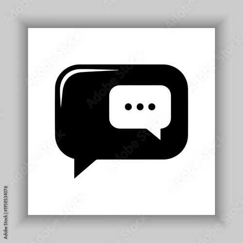 Vector speech bubble related silhouette icon.
