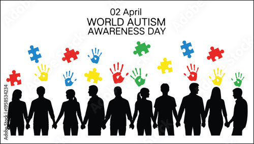 World autism awareness day celebration with diverse symbols of unity and inclusion