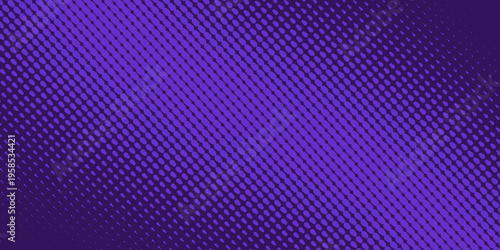 Purple pop art background in retro comic style with halftone dots design