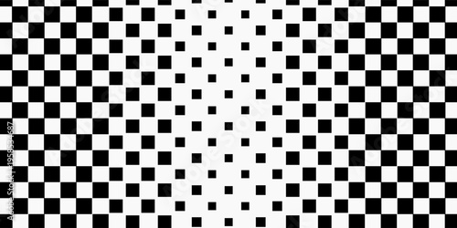 Abstract Vector Halftone Checkered Pattern Geometric Technology Background. Checkered Halftone Texture. Minimal Stylish Dynamic Technology Wallpaper