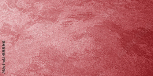 A vintage pink paper texture with a grunge paint pattern on a rough aged surface provides a closeup of a dirty red material design