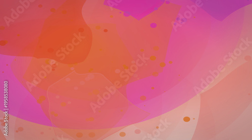 Warm colorful overlapping gradient shapes. Abstract pink and orange watercolor background. Soft translucent fluid vector illustration layout. EPS presentation web banner.