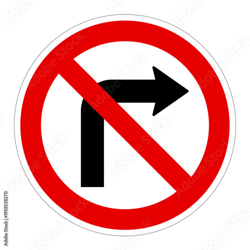 Free Download Right Turn Prohibited, Vector Sign - GFXLoad