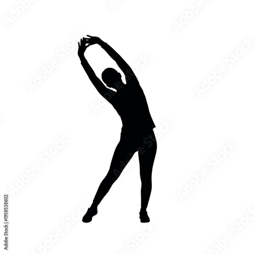 Woman Stretching Silhouette Vector Illustration
