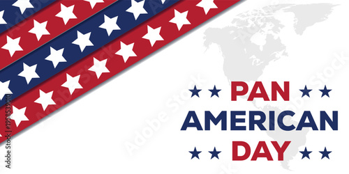 Pan american day celebration with patriotic american flag design