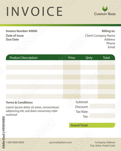 Modern Eco-Friendly Business Invoice Template