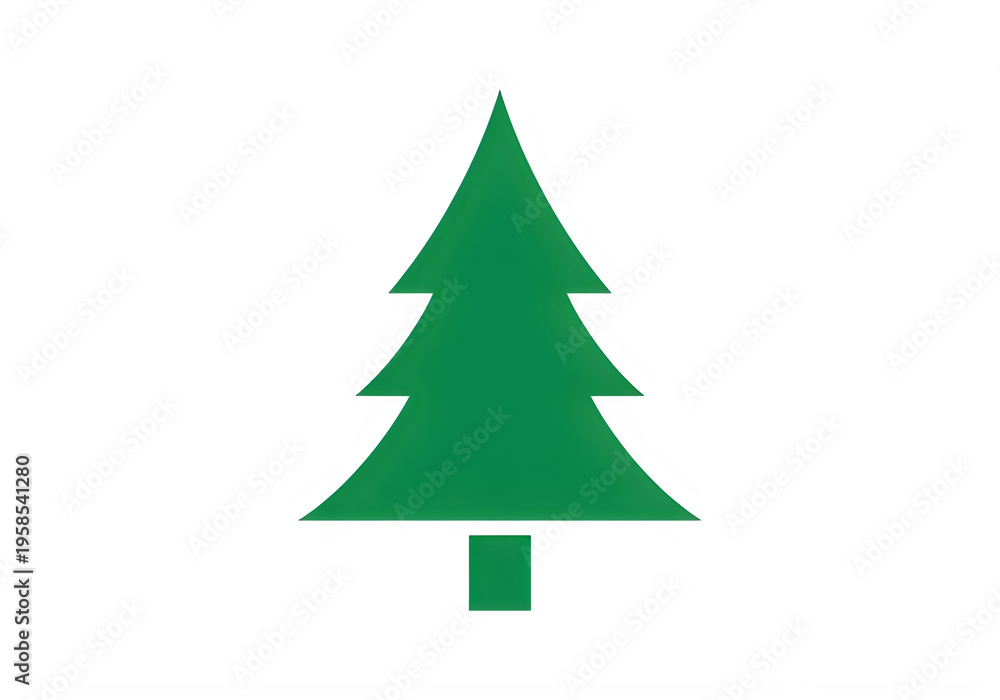 Fototapeta premium Minimal Green Tree Silhouette Modern Art
