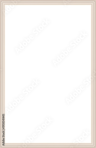 Classic White Decorative Wall Molding Rectangle Frame Isolated on Transparent Background
