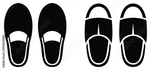 Slippers Icon Indoor Sandals  Relaxation Concept Design Vector illustration.