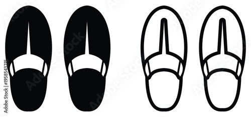 Slippers Icon Indoor Sandals  Relaxation Concept Design Vector illustration.