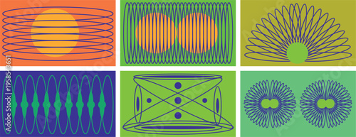 Beautiful abstract background sets with vivid colours and shapes. Simple clean minimal artistic horizontal banner collection. Line waves patterns