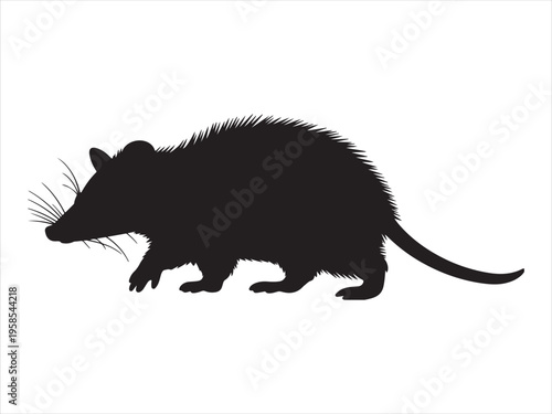Silhouette of a rat, Rat Silhouette Rodent Animal Pest Wildlife Vector Illustration