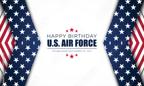 U s air force birthday celebration with patriotic design