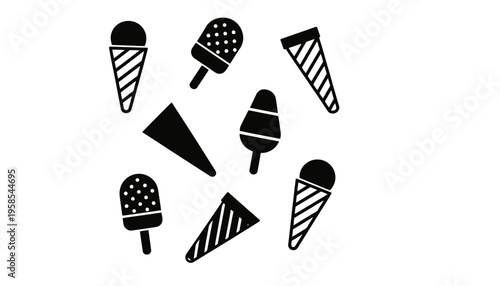 Ice cream vector icons set of various flavors and types