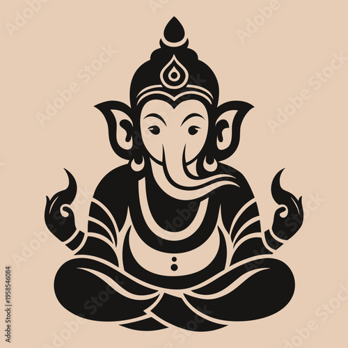 Hindu God Ganesha Illustration – Lord of Wisdom and Prosperity