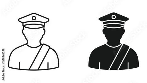 Guard Officer Uniform Silhouette Icon Security Symbol