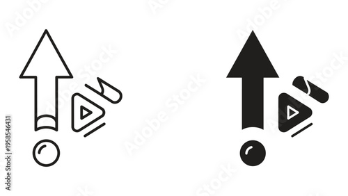 Play Button Arrow Up Progress Icon Digital Media