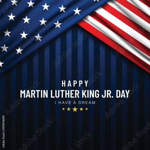Martin luther king jr day celebration with american flag
