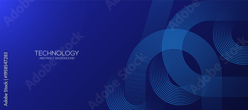 Abstract glowing lines on dark blue background. relaxing and tranquil art. Geometric stripe line art design. Modern shiny blue lines.