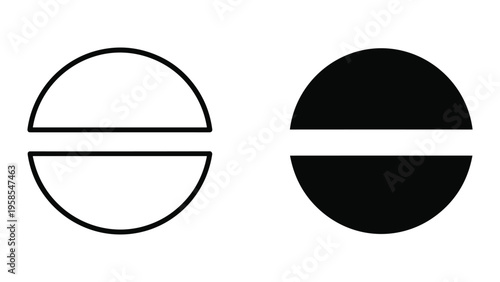 Circle Division Icon Symbol Geometric Abstract