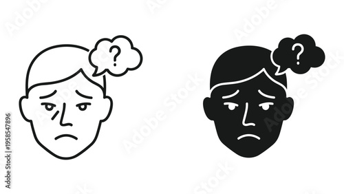 Confused Person Thinking Doubt Question Mark Icon