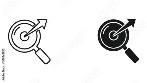 Magnifying Glass Upward Arrow Growth Business