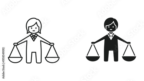 ⚖️ Person Holding Scales Justice Lawsuit Symbol Vector