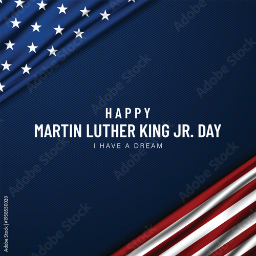 Martin luther king jr day celebration with american flag
