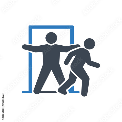 Blocking Exit and Isolation Icon