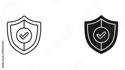 Billede på lærred Shield Checkmark Security Verification Symbol Commercial