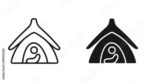 Tent Shelter Human Figure Camping Concept