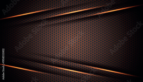 Futuristic hexagonal mesh pattern background with modern shadow and light effect decoration. Luxury vector design for cover, banner, brochure, presentation and certificate. VOL. 3