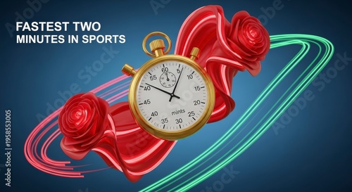 Fastest two minutes in sports concept.