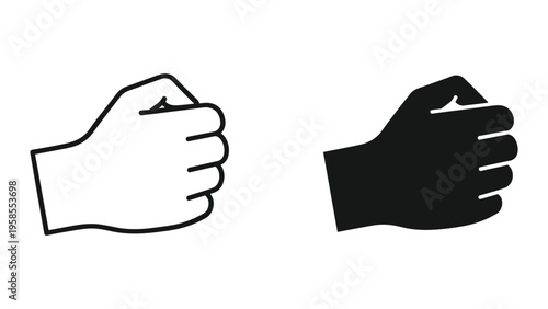 Hand Fist Gesture Icon Representation Business Empowerment