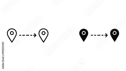 Location Marker Route Path Navigation Concept