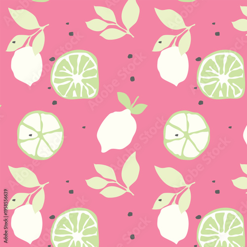 Italian lemon wedding invitation vector set with green  ceramic tile pattern and watercolor lemons.