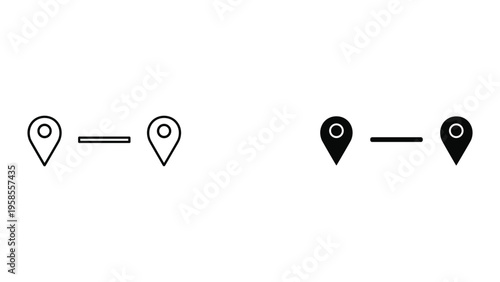 Location Markers Distance Line Icon