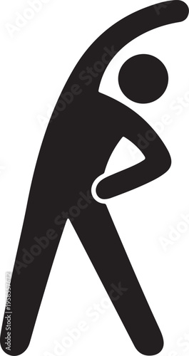 Stretching Person Silhouette Vector Fitness Athlete Icon