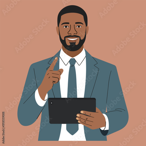 professional Black man flat vector