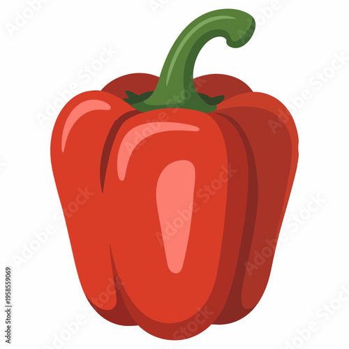 red bell pepper isolated on a white background