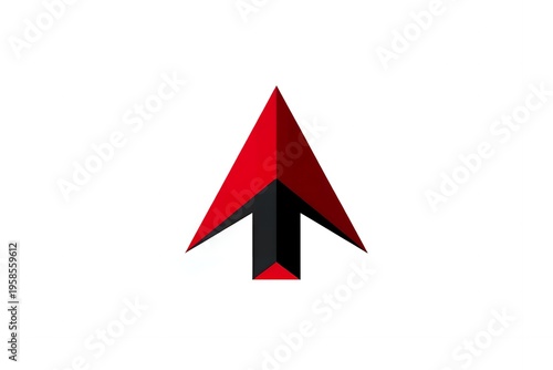 Free Download A red and black arrow logo pointing upwards on a white background - GFXLoad