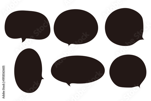 手描き風吹き出しセットシンプル漫画会話フレームイラスト素材