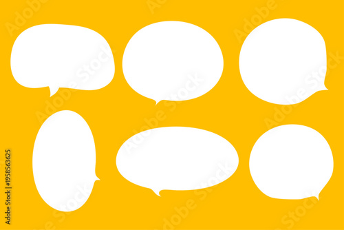 手描き風吹き出しセットシンプル漫画会話フレームイラスト素材