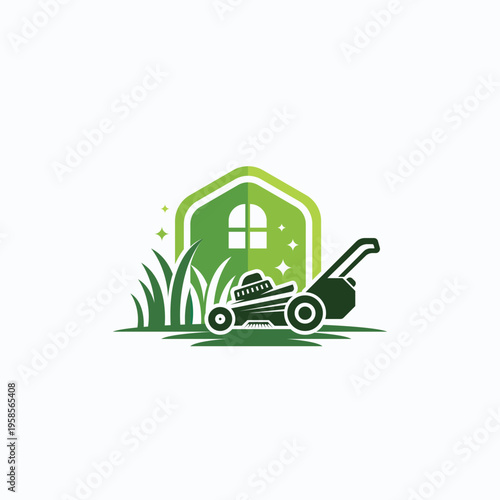 Land Mower Landscaping Home & Garden Logo